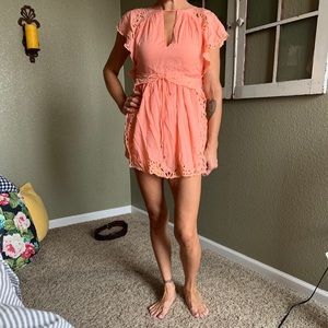 Free People Peach Romper size 0